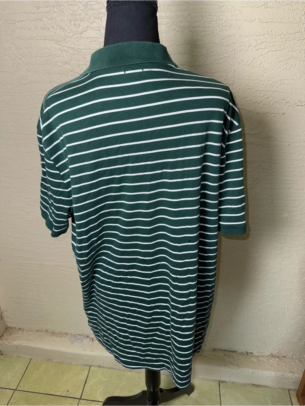 Polo Ralph‎ Lauren Green Stripe Pima Polo Preppy Golf Dadcore Coastal XL